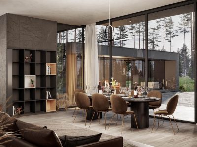 3D rendering visualisation of modern house interior